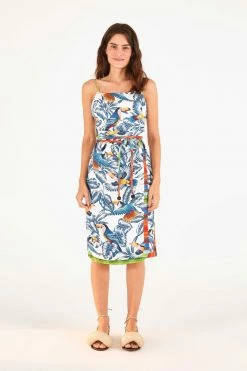 FARM RIO New In FLYING TOUCANS OPEN BACK MIDI DRESS