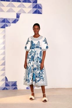 FARM RIO ANCIENT GARDEN MIDI DRESS New In