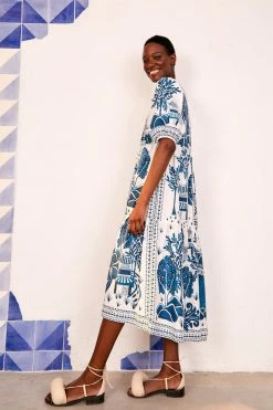 FARM RIO ANCIENT GARDEN MIDI DRESS New In