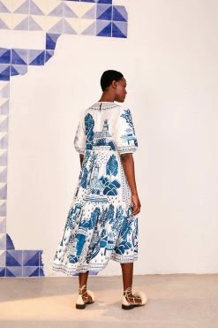 FARM RIO ANCIENT GARDEN MIDI DRESS New In